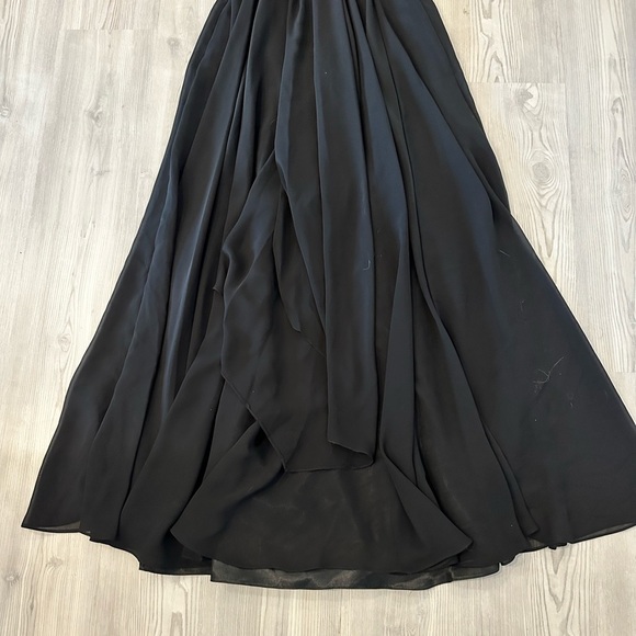 Black Halter Formal Dress with Silver Rhinestones - Picture 2 of 11